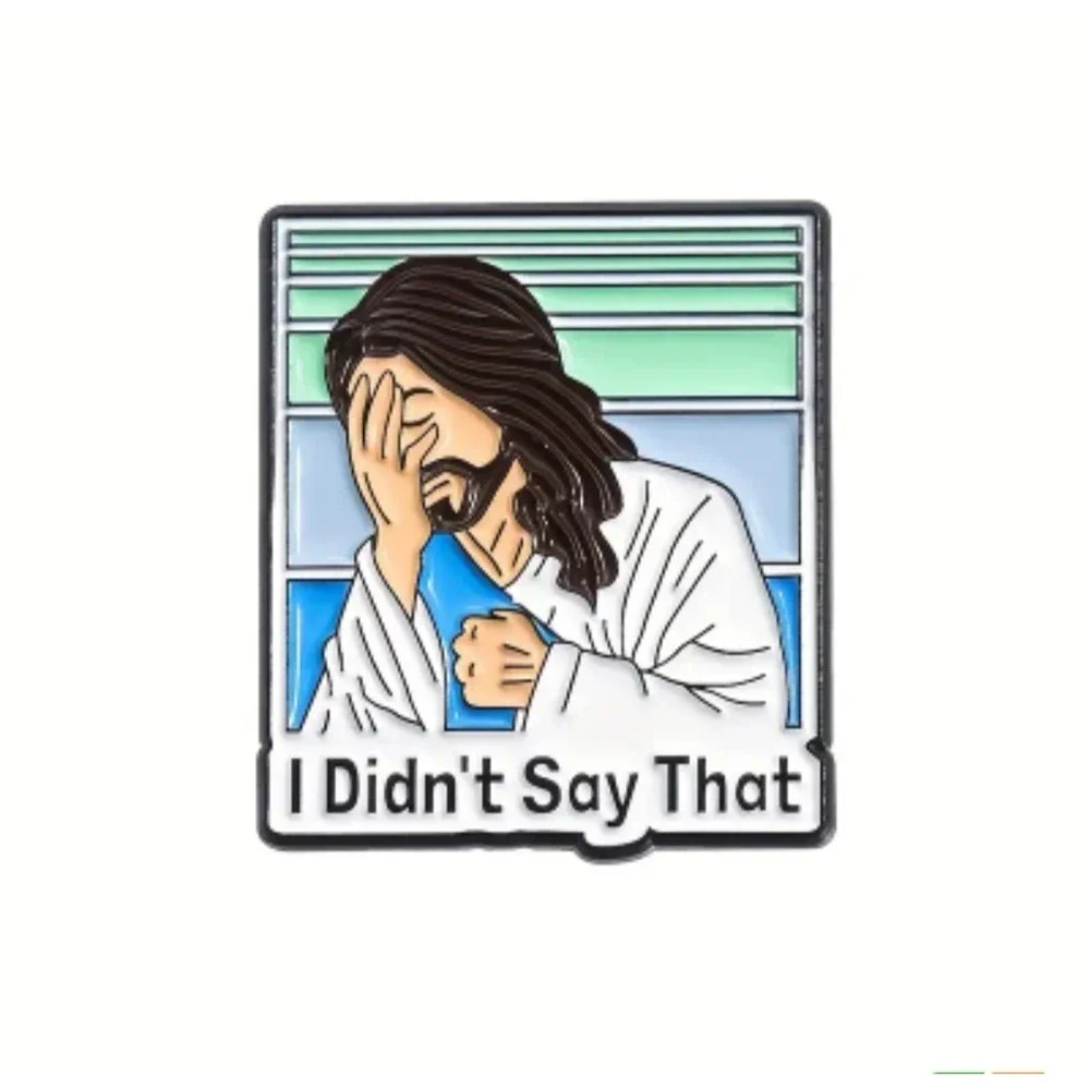 Jesus Facepalm I Didn't Say That Enamel Pin Funny Meme Religious Humor Lapel Pin - Picture 5 of 7